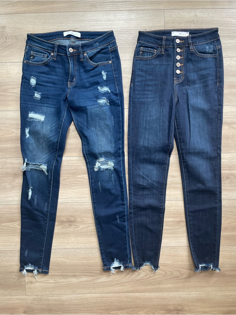 2 Pairs Kancan Dark Blue & Deep Indigo Skinny Jeans Duo